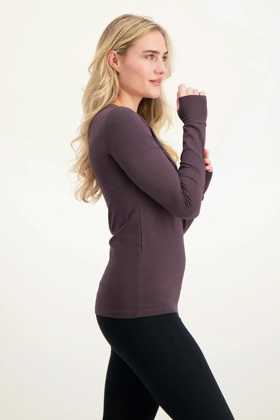 T-shirt à manches longues doux et ample Namaste - violet 2/5