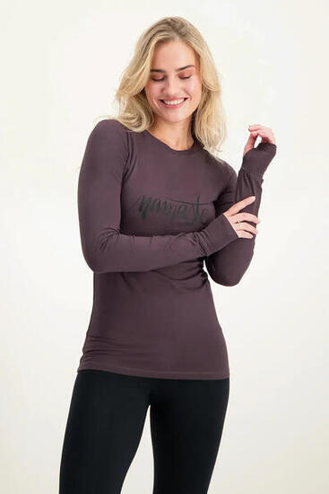 hippe loose fit longsleeve Shirt Namaste - Berry
