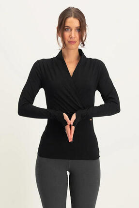 Ishtar - Elegant longsleeve Yoga en Pilates Top - Onyx Black