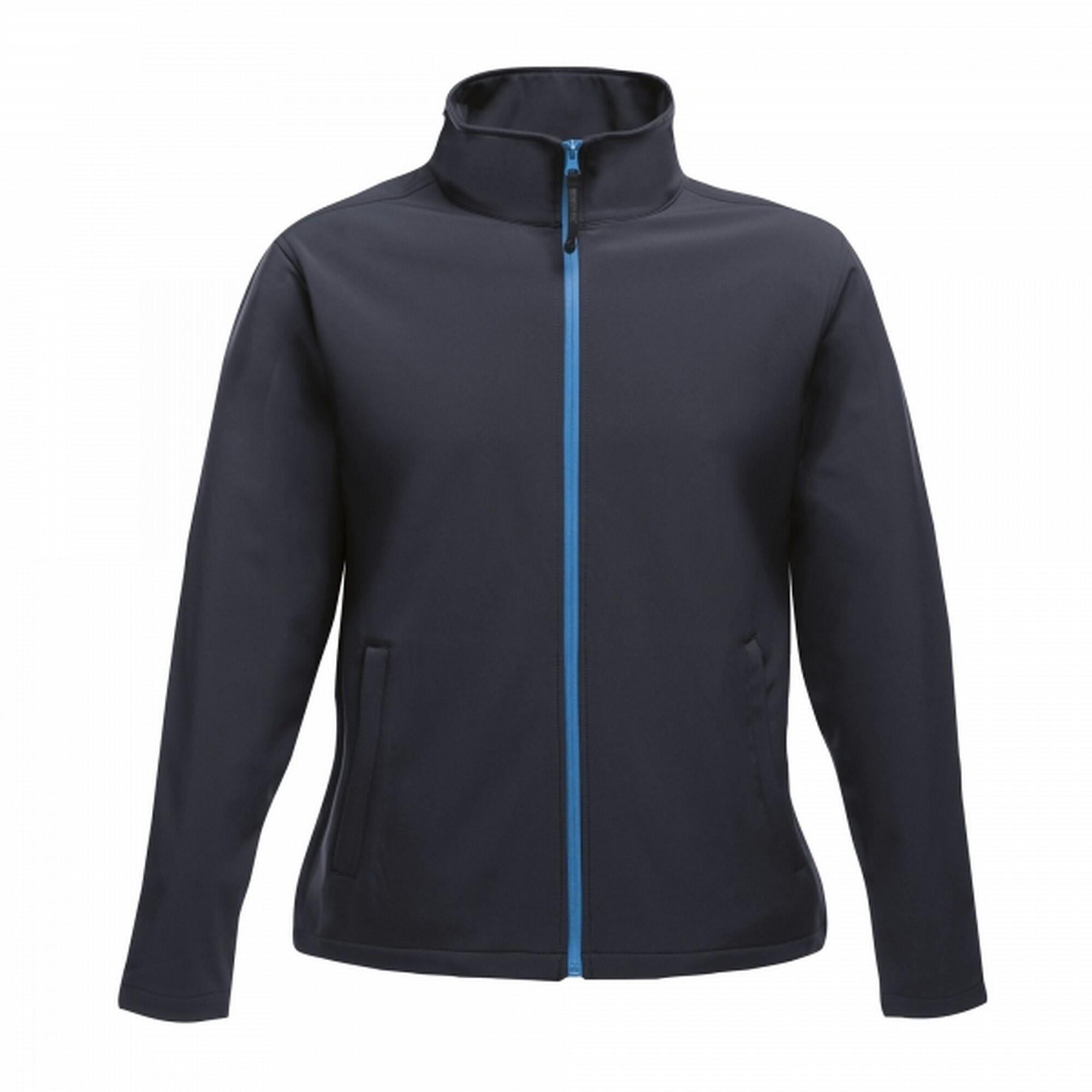 Womens/Ladies Ablaze Printable Softshell Jacket (Navy Blue/French Blue) 1/4