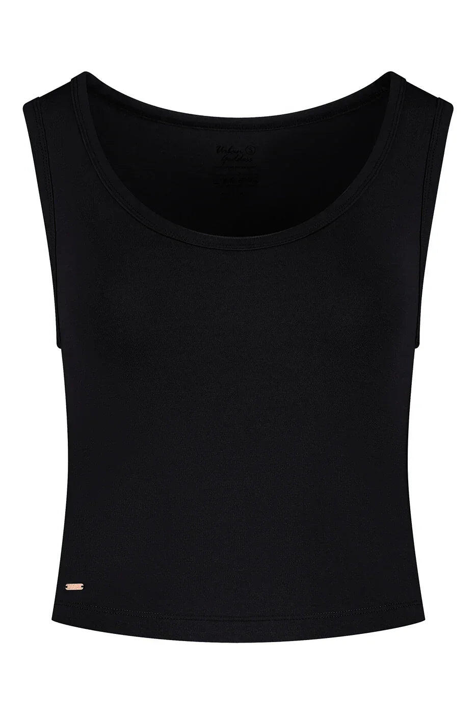 Crop Top de Yoga et Pilates en Coton Seris – Coupe Ajustée - Noir Onyx 5/5