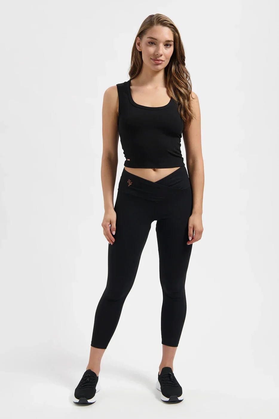 Crop Top de Yoga et Pilates en Coton Seris – Coupe Ajustée - Noir Onyx 4/5