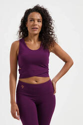 Crop Top de Yoga et Pilates Sati à Nœud – Aubergine