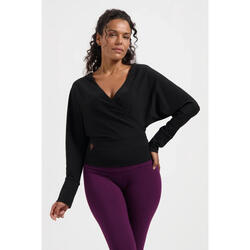 Haut de Yoga Ala à Manches Longues – Noir Onyx