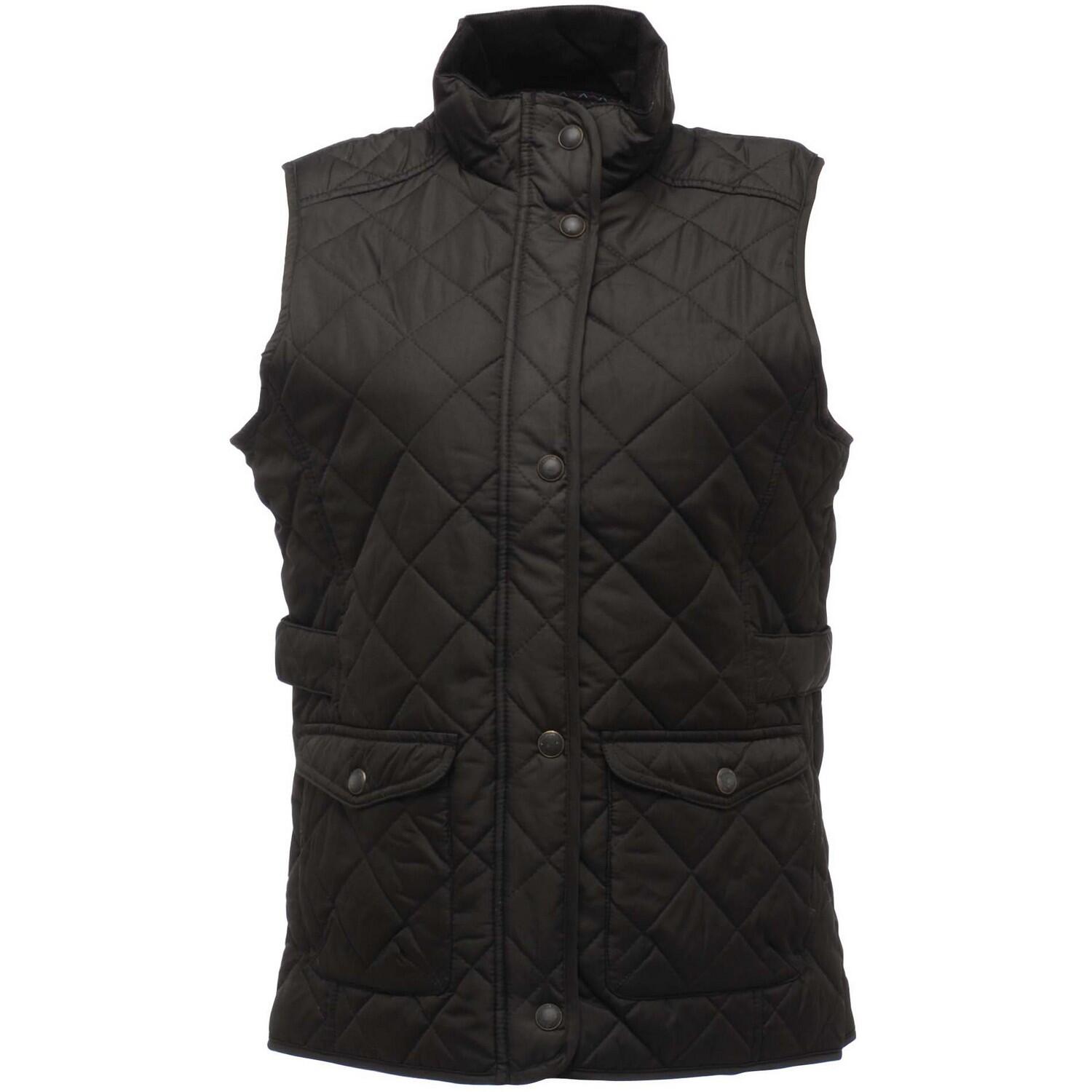 TARAH Women's sleeveless quilted jacket (Black)