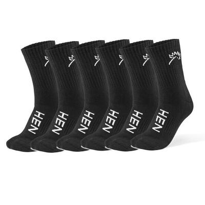 Everyday - half hoog - sportsokken - zwart - 6-pack