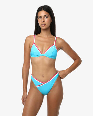 slip per costume da bagno azzurro da donna in mat. sintetico da nuoto