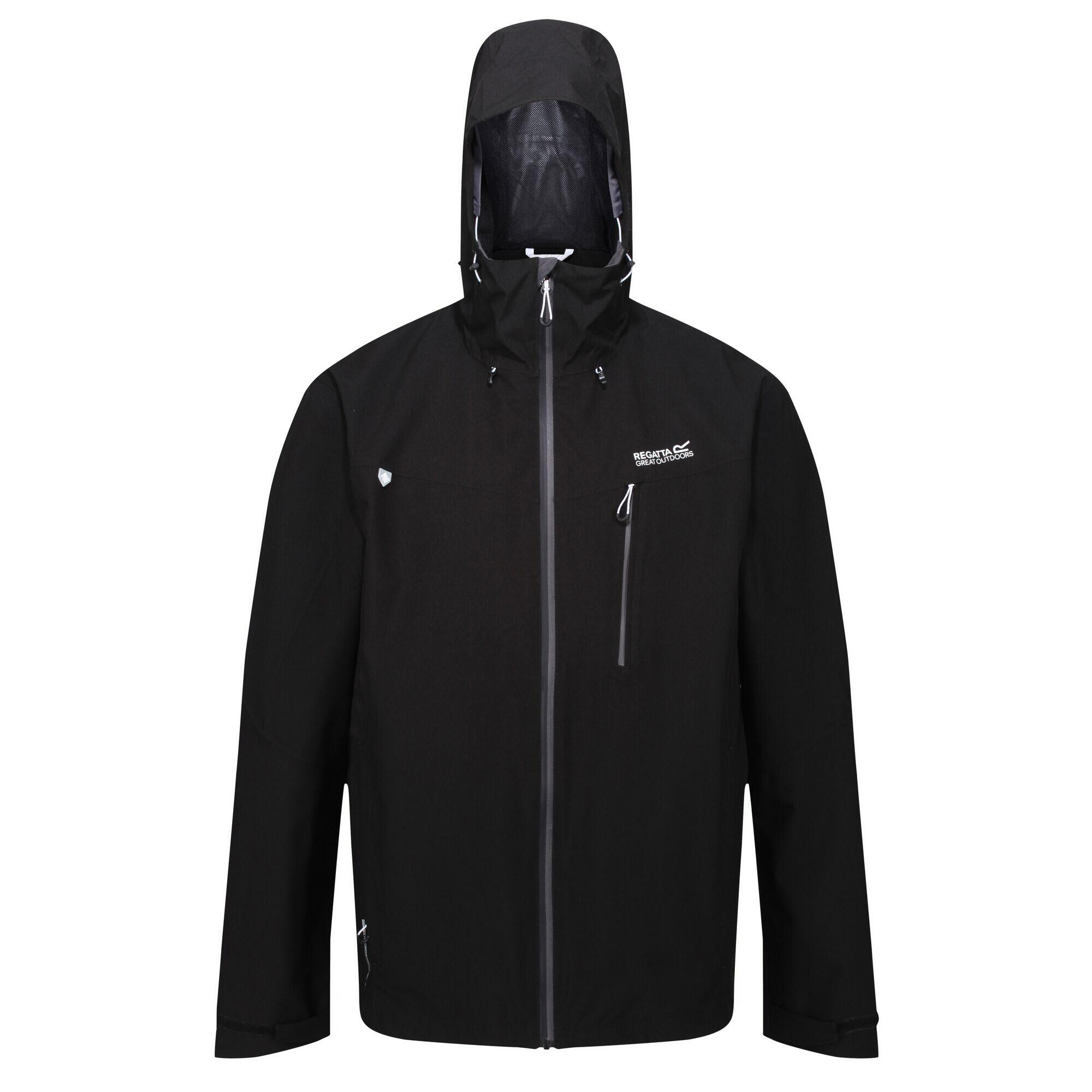 Mens Birchdale Waterproof Hooded Jacket (Black/Magnet) 1/4