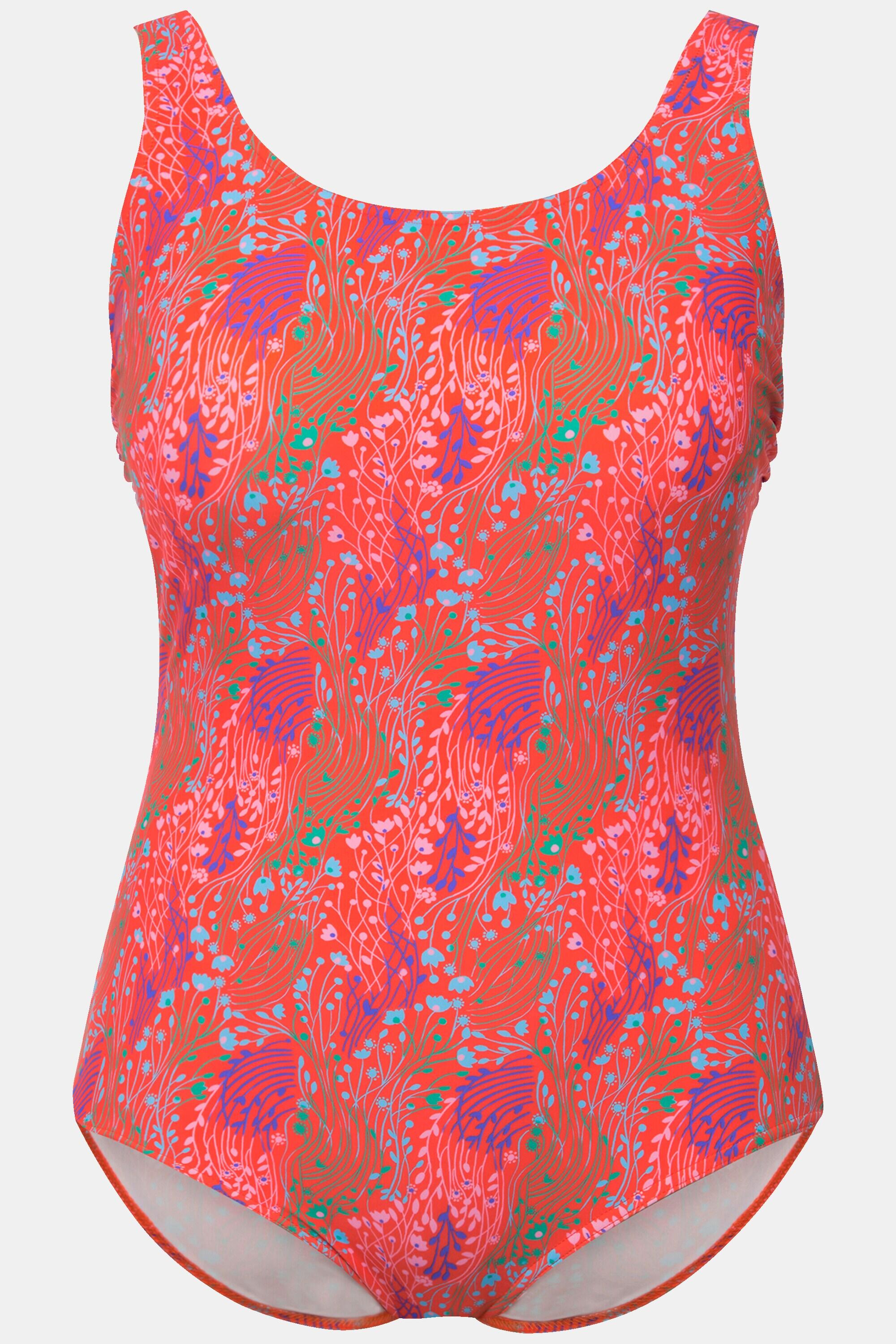 Femme Maillot de bain sans bonnets souples bande sous la poitrine imprimé corail 5/6