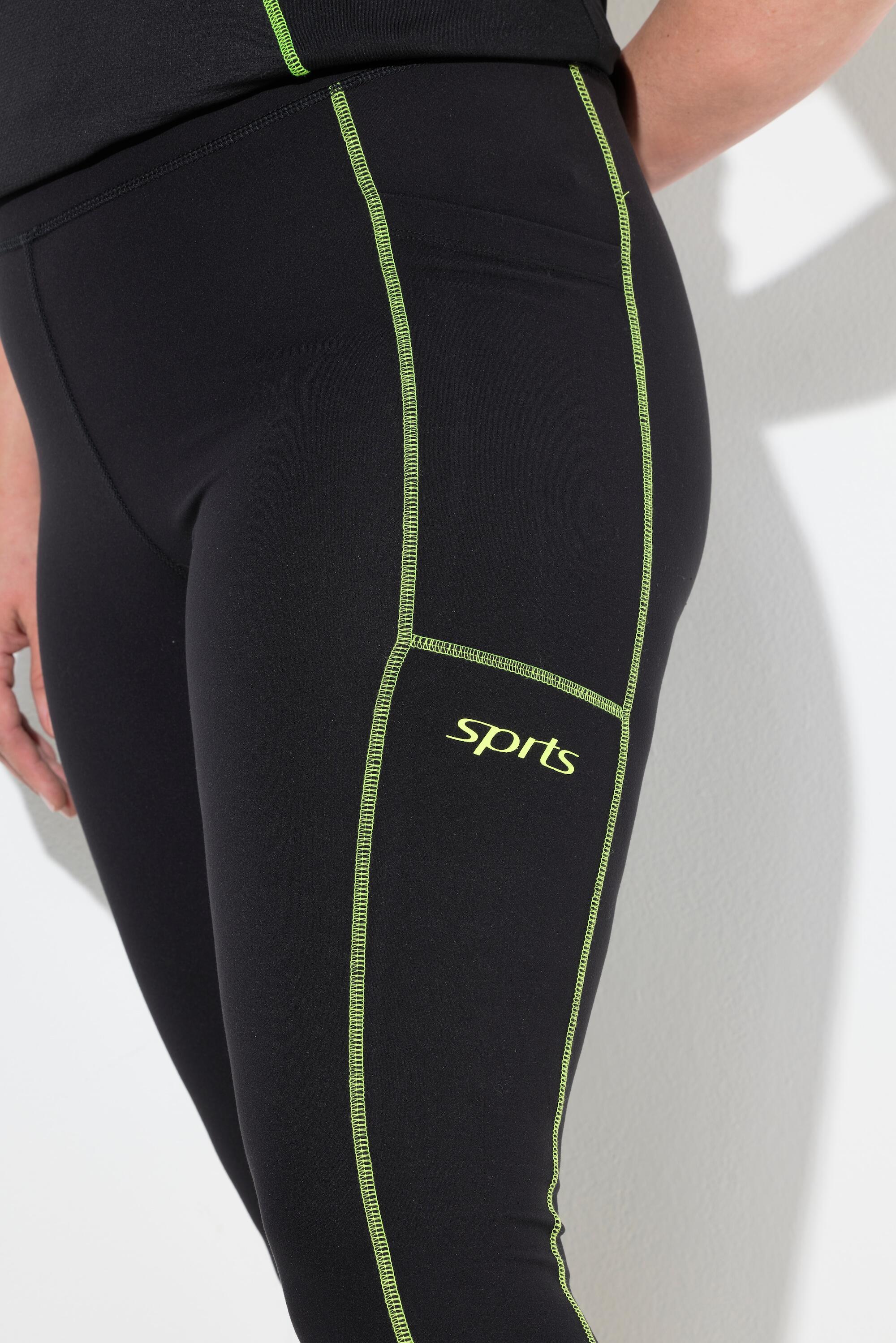 Dames Sportlegging neonkleurige naden zakken gerecycled 8/11