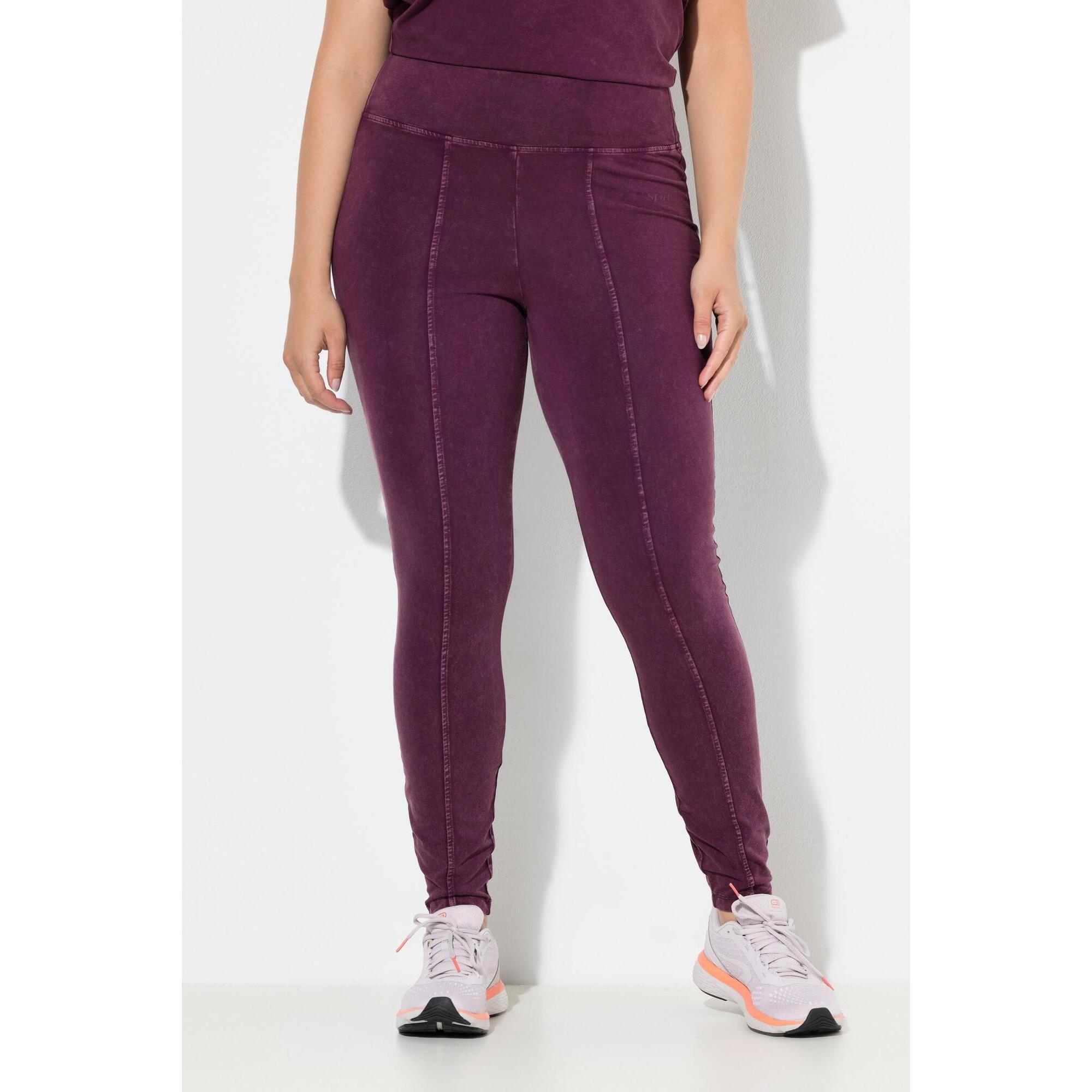 Ulla Popken - Femme Legging Au Look Vintage Avec Jambes Étroites Taille Haute Et Poche - Legging - Rouge - Decathlon