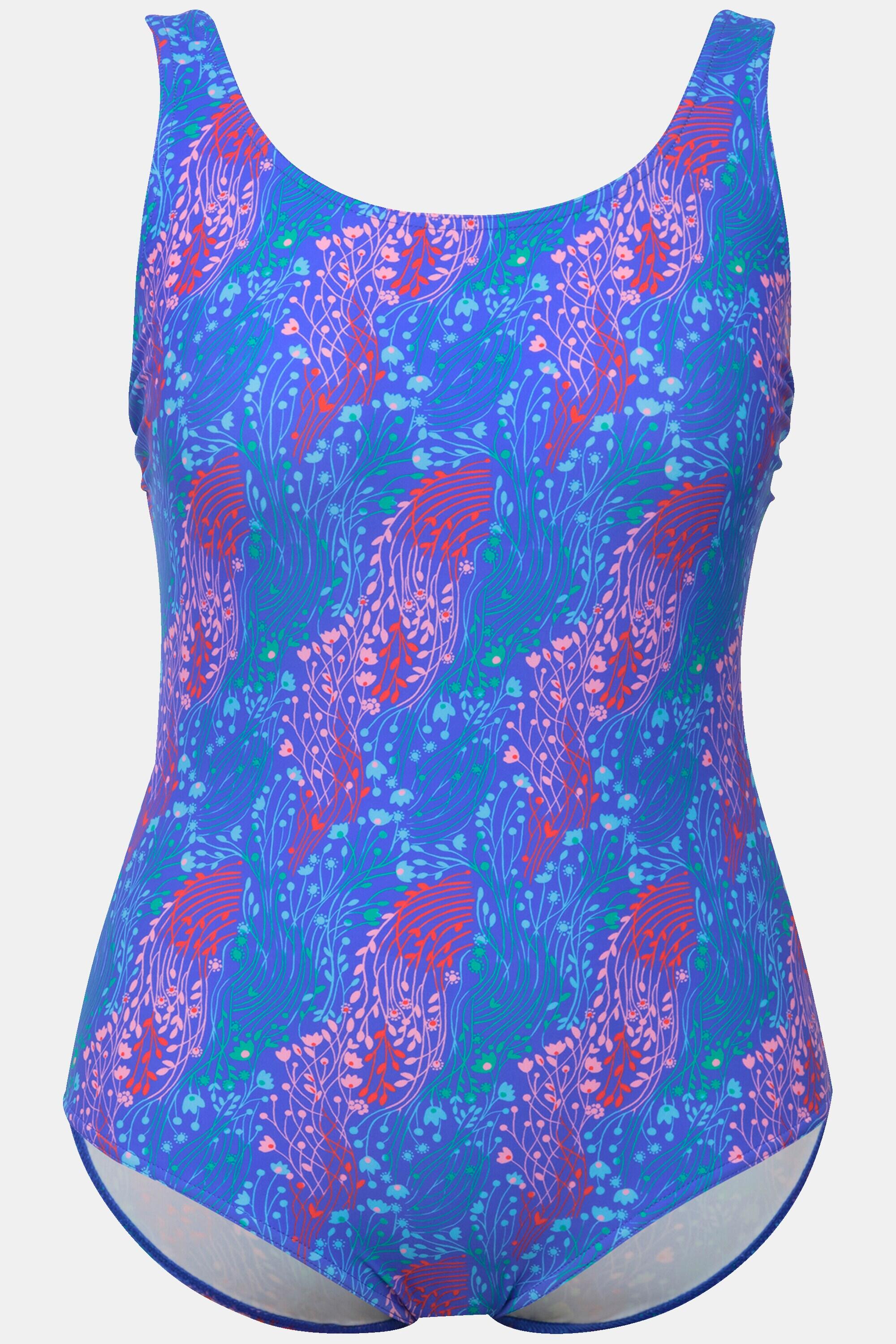 Femme Maillot de bain sans bonnets souples bande sous la poitrine imprimé corail 5/6
