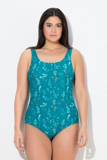 Femme Maillot de bain sans bonnets souples. Motif à fleurs. Décolleté rond