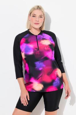 Dames shirt met uv-bescherming slim opstaande kraag lange mouwen upf 50+