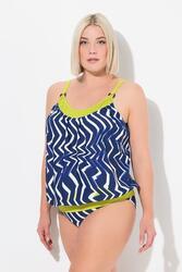 Femme Tankini avec bonnets souples imprimé chevrons