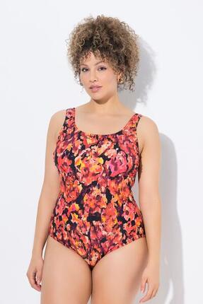 Femme Maillot de bain sans bonnets souples. Motif fantaisie. Décolleté rond