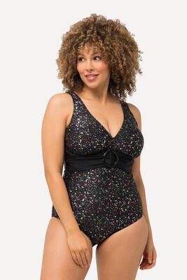 Damen Badeanzug Metallic-Punkte Softcups Zierring