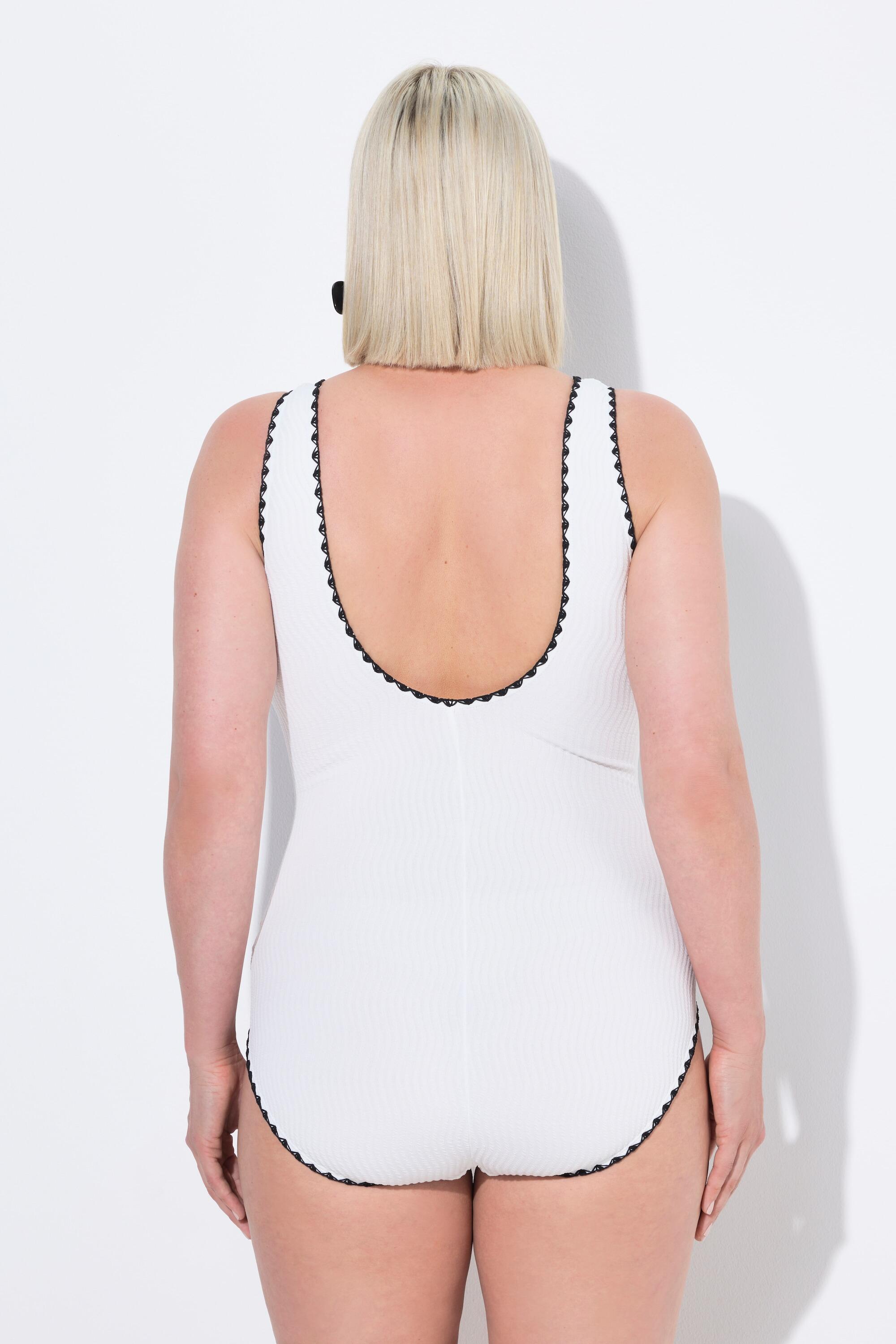 Femme Maillot de bain sans bonnets souples. Décolleté V et matière texturée 2/7