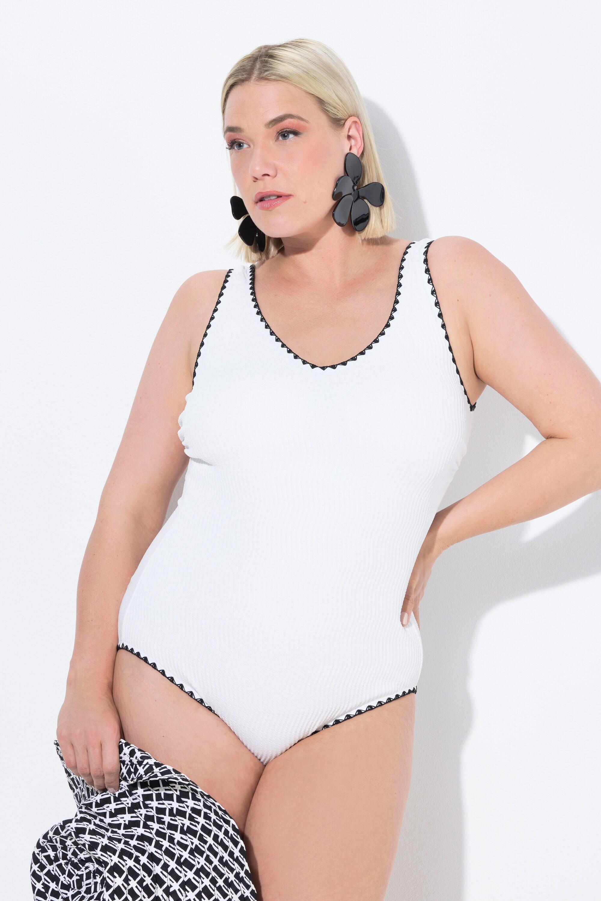 Femme Maillot de bain sans bonnets souples. Décolleté V et matière texturée 6/7
