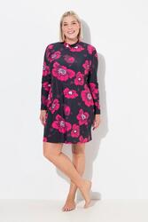 Femme Robe de bain avec bonnets souples manches longues et col montant