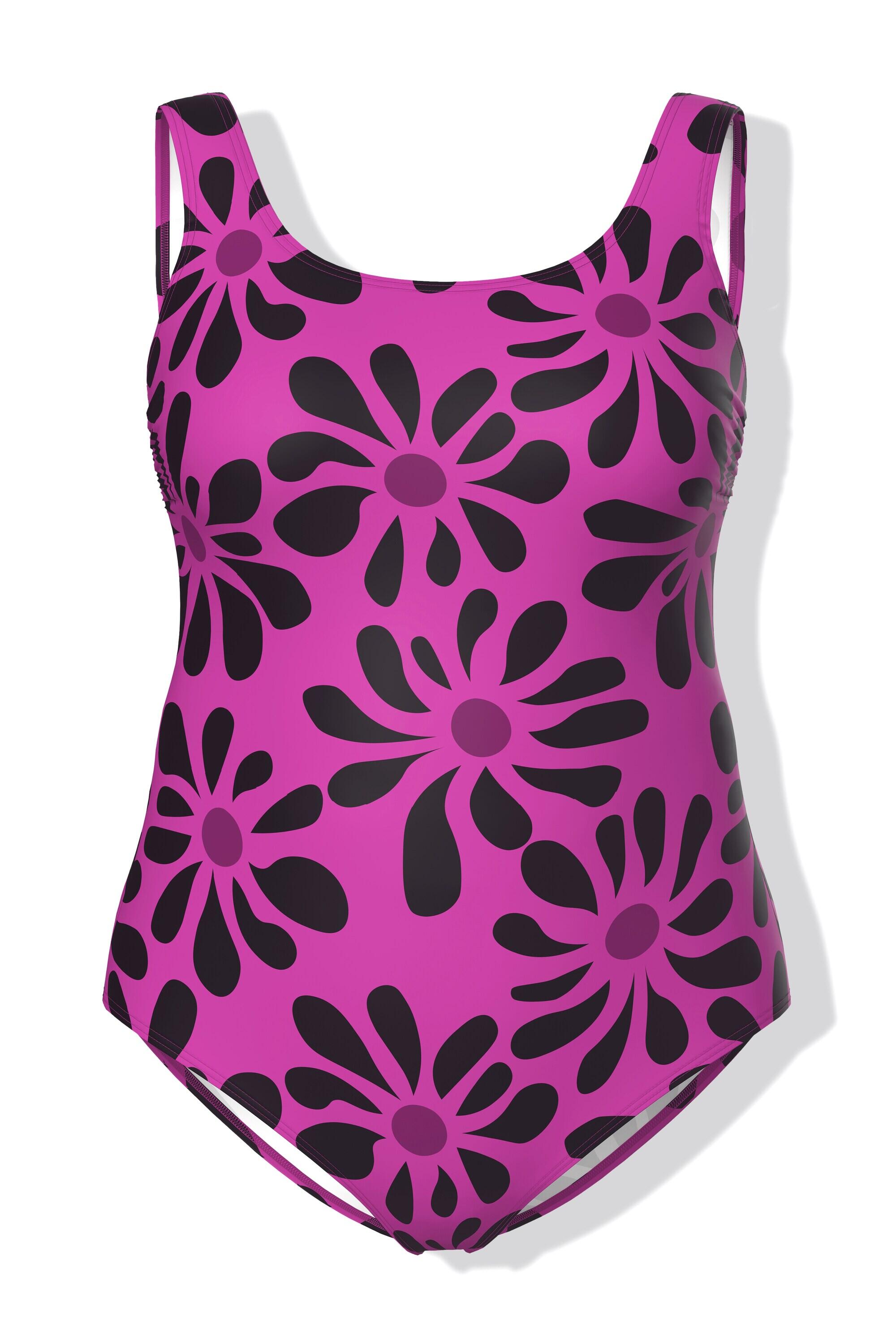 Femme Maillot de bain à fleurs décolleté rond sans bonnets souples 6/7