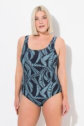 Femme Maillot de bain sans bonnets souples décolleté rond et motif arabesques