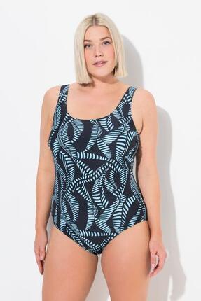 Femme Maillot de bain sans bonnets souples décolleté rond et motif arabesques
