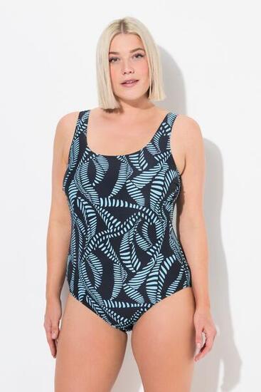 Femme Maillot de bain sans bonnets souples décolleté rond et motif arabesques