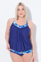 Femme Tankini imprimé « aquarelle ». Bonnets souples. Bretelles ajustables