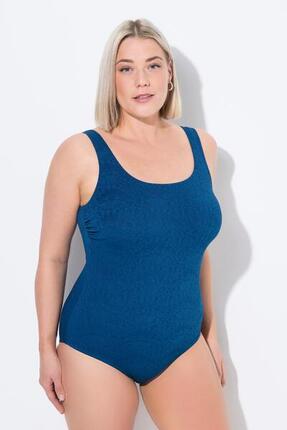 Femme Maillot de bain motif paons. Sans bonnets souples. Décolleté rond