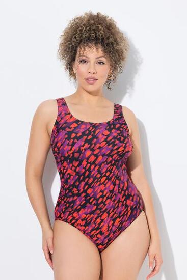 Femme Maillot de bain imprimé. Sans bonnets souples. Décolleté rond