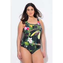 Femme Maillot de bain motif toucan sans bonnets souples col rond