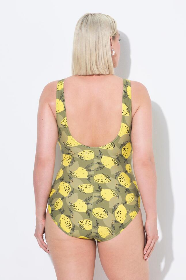 Damskie Strój kąpielowy cytryny bez miękkich miseczek okrągły dekolt
