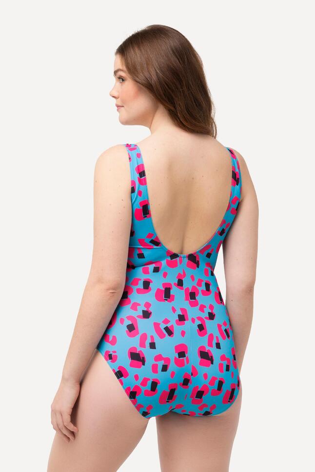 Damskie Strój kąpielowy neonowy nadruk bez miękkich miseczek marszczenie