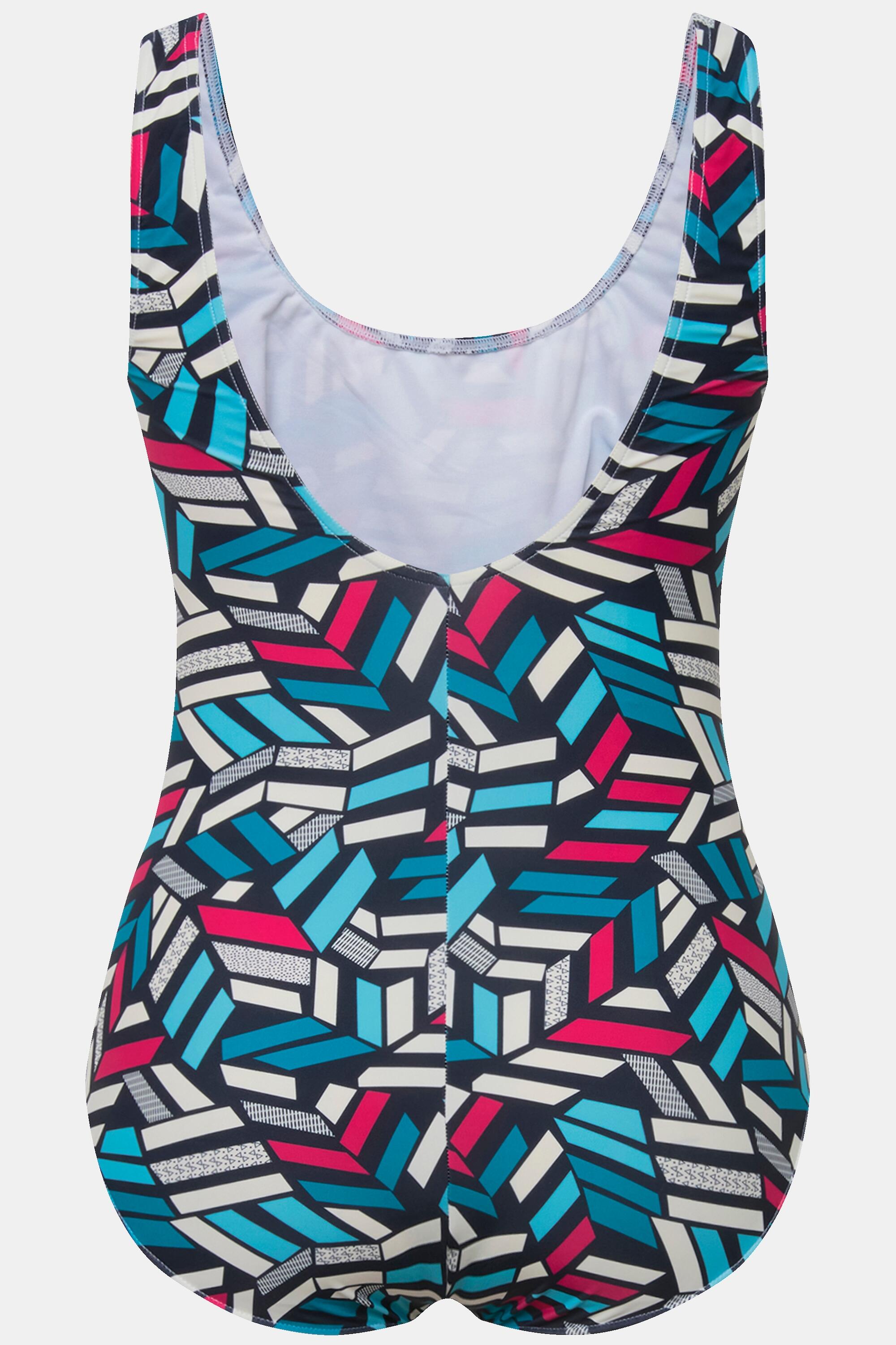 Femme Maillot de bain à décolleté rond et imprimé graphique. 6/6