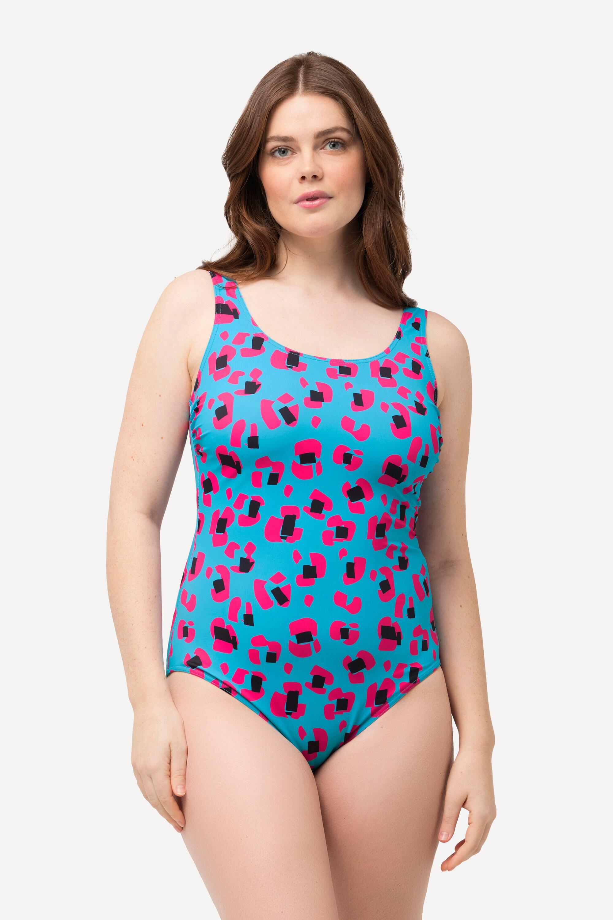 Femme Maillot de bain à imprimé fluo et fronces sans bonnets souples 1/6