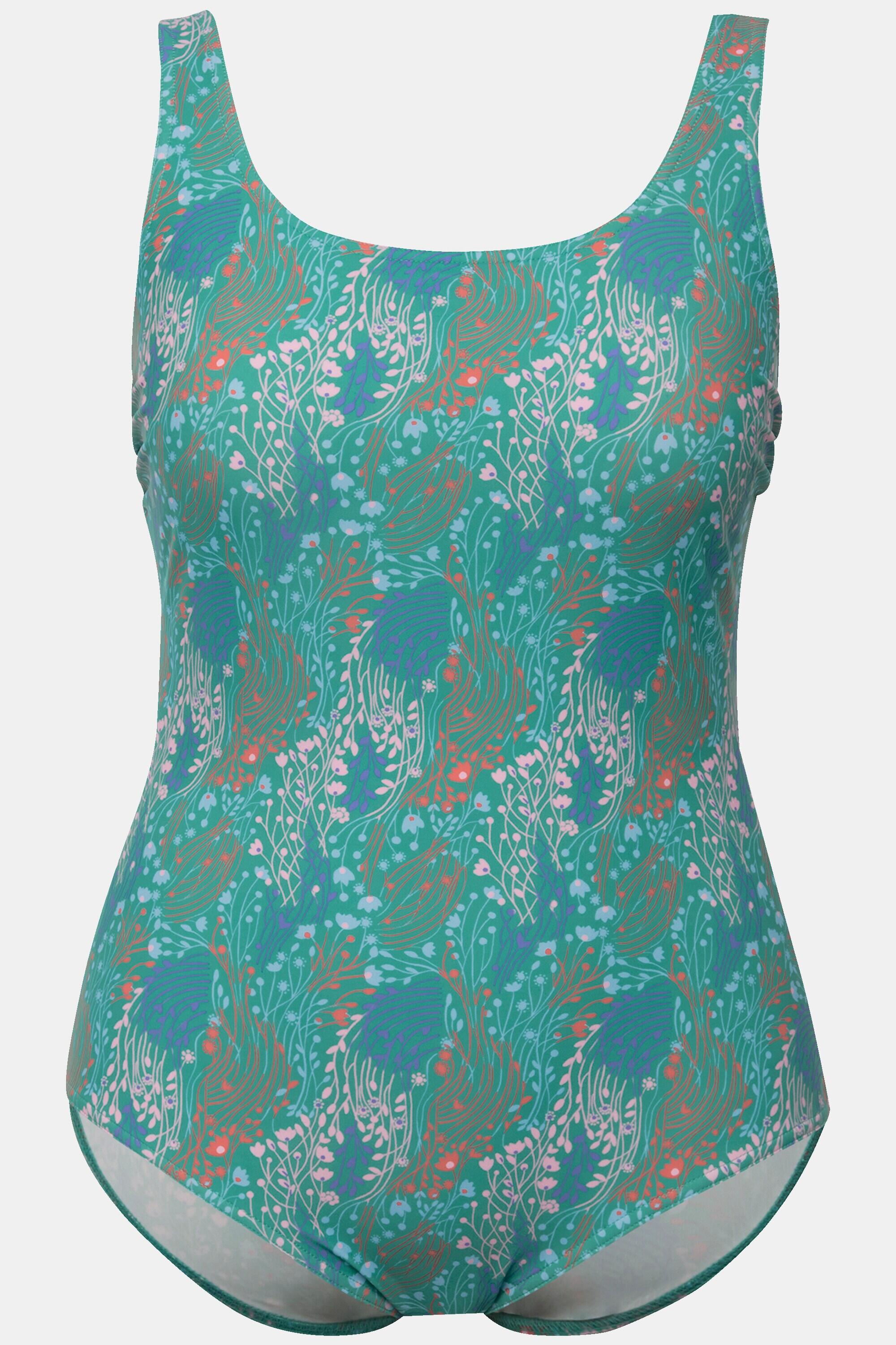 Femme Maillot de bain sans bonnets souples bande sous la poitrine imprimé corail 5/6