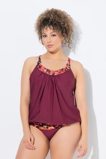 Damen Tankini Musterdetails Softcups Träger verstellbar
