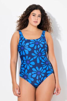 Femme Maillot de bain à fleurs décolleté rond sans bonnets souples
