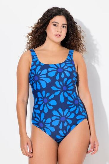 Femme Maillot de bain à fleurs décolleté rond sans bonnets souples