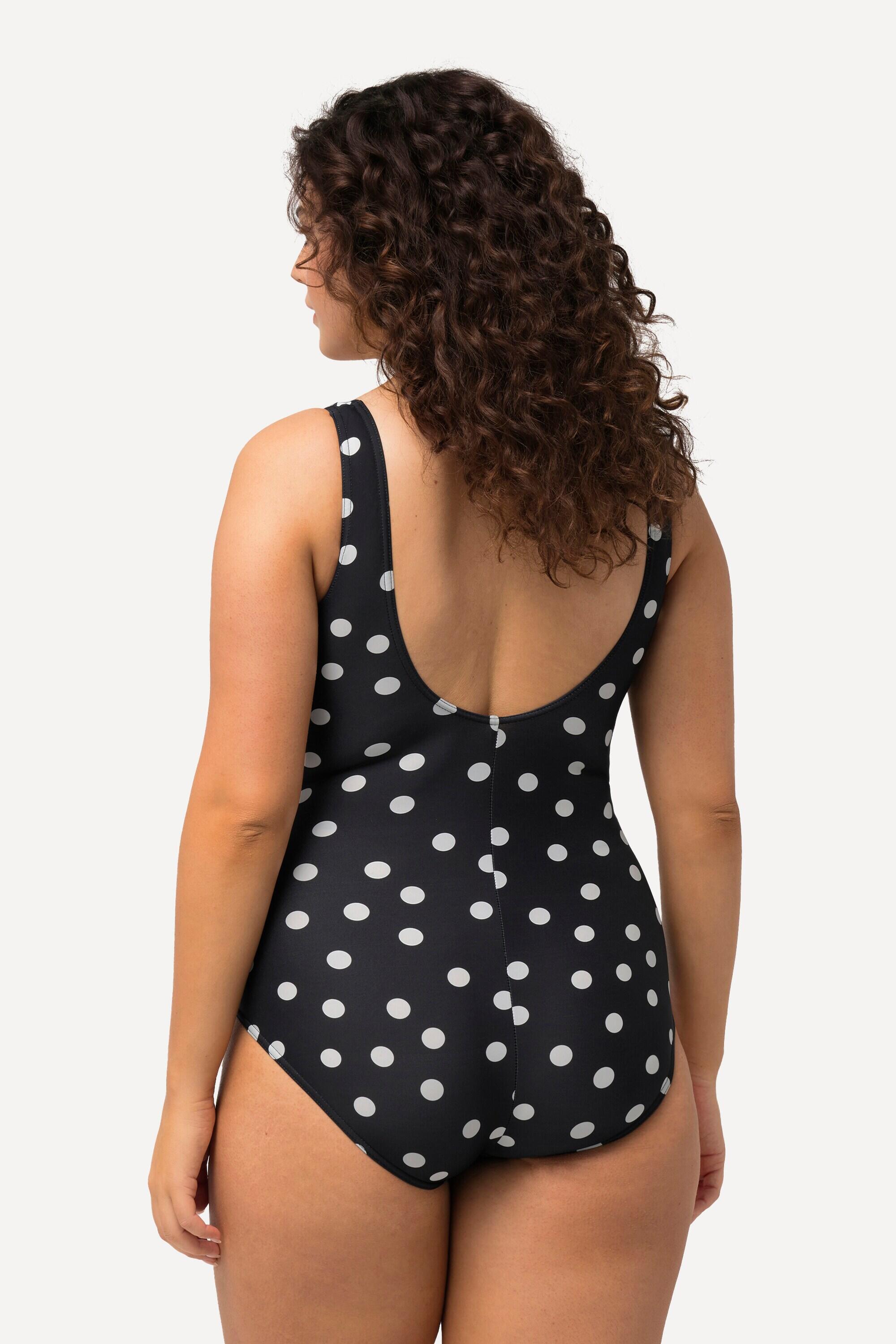 Femme Maillot de bain à pois. Sans bonnets souples. Décolleté rond 2/6