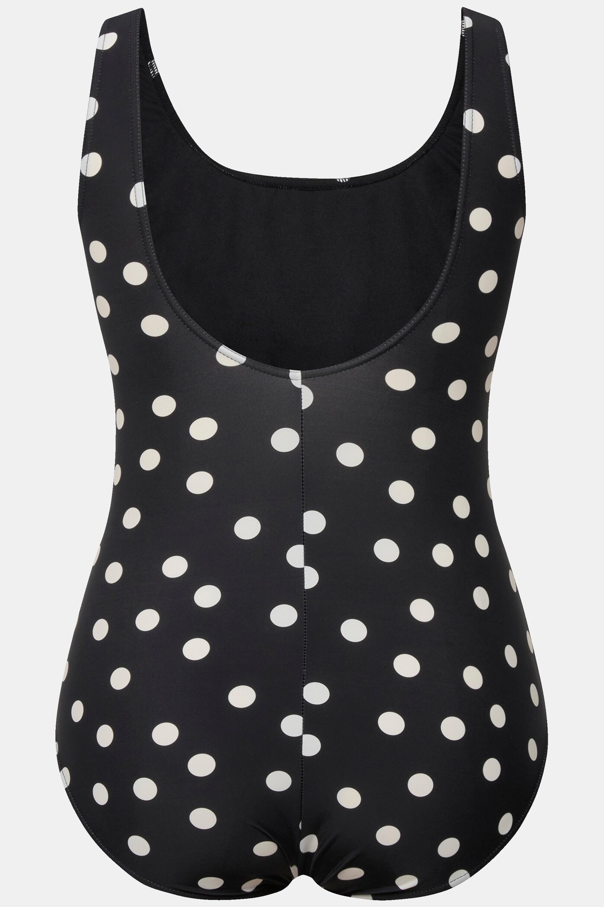 Femme Maillot de bain à pois. Sans bonnets souples. Décolleté rond 6/6