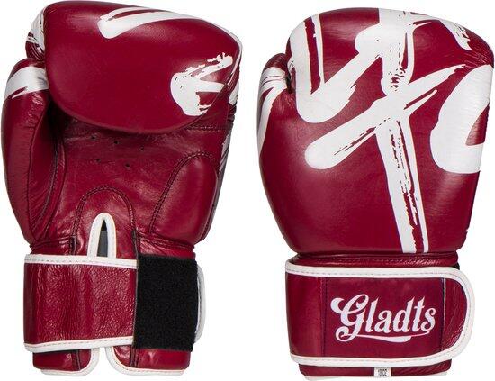 Gladts Gladion Bokshandschoenen 14 oz Echt leer Bordeauxrood/Wit 7/7