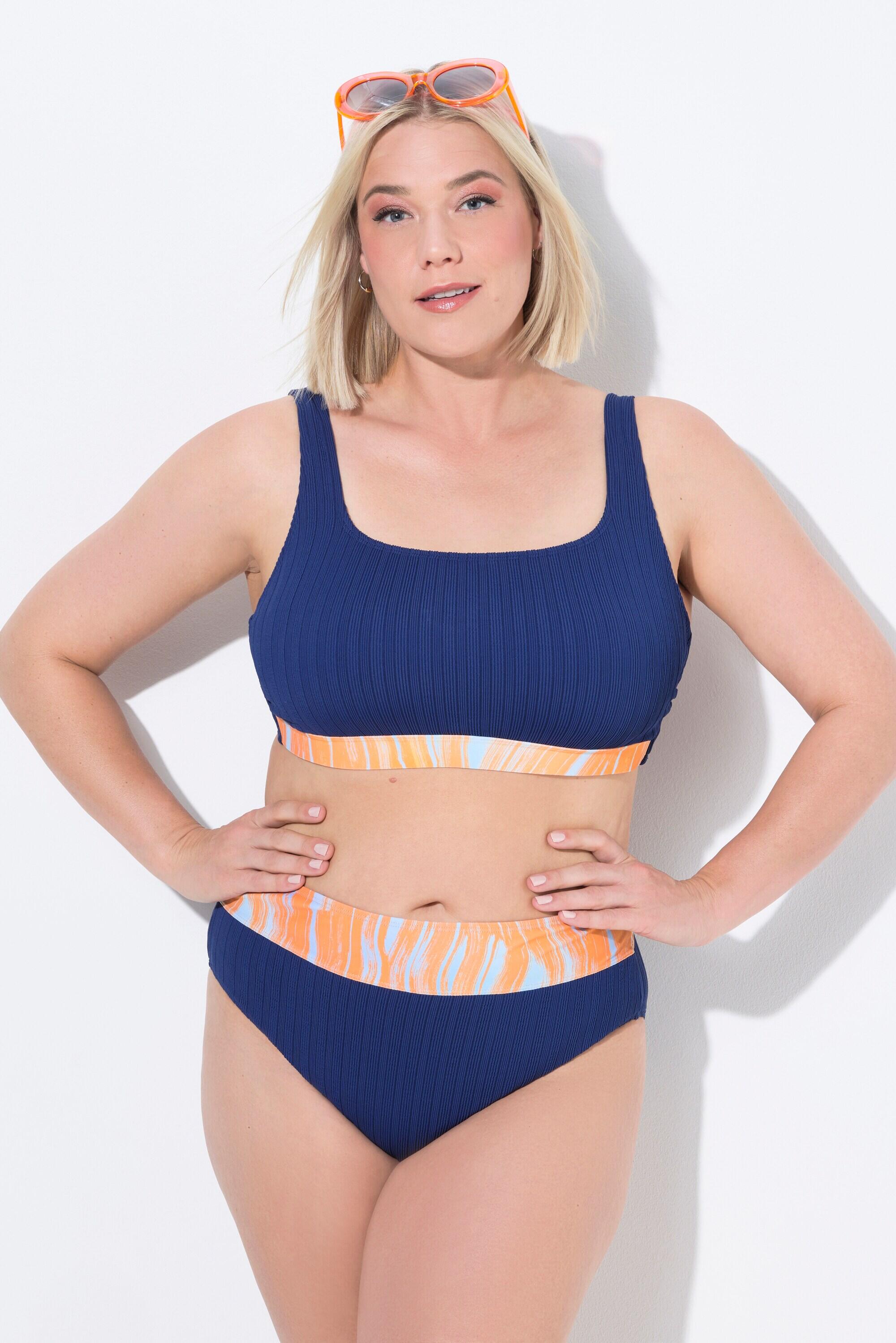 Dames Bikini golven zachte cups verstelbare bandjes hoge taille 6/7