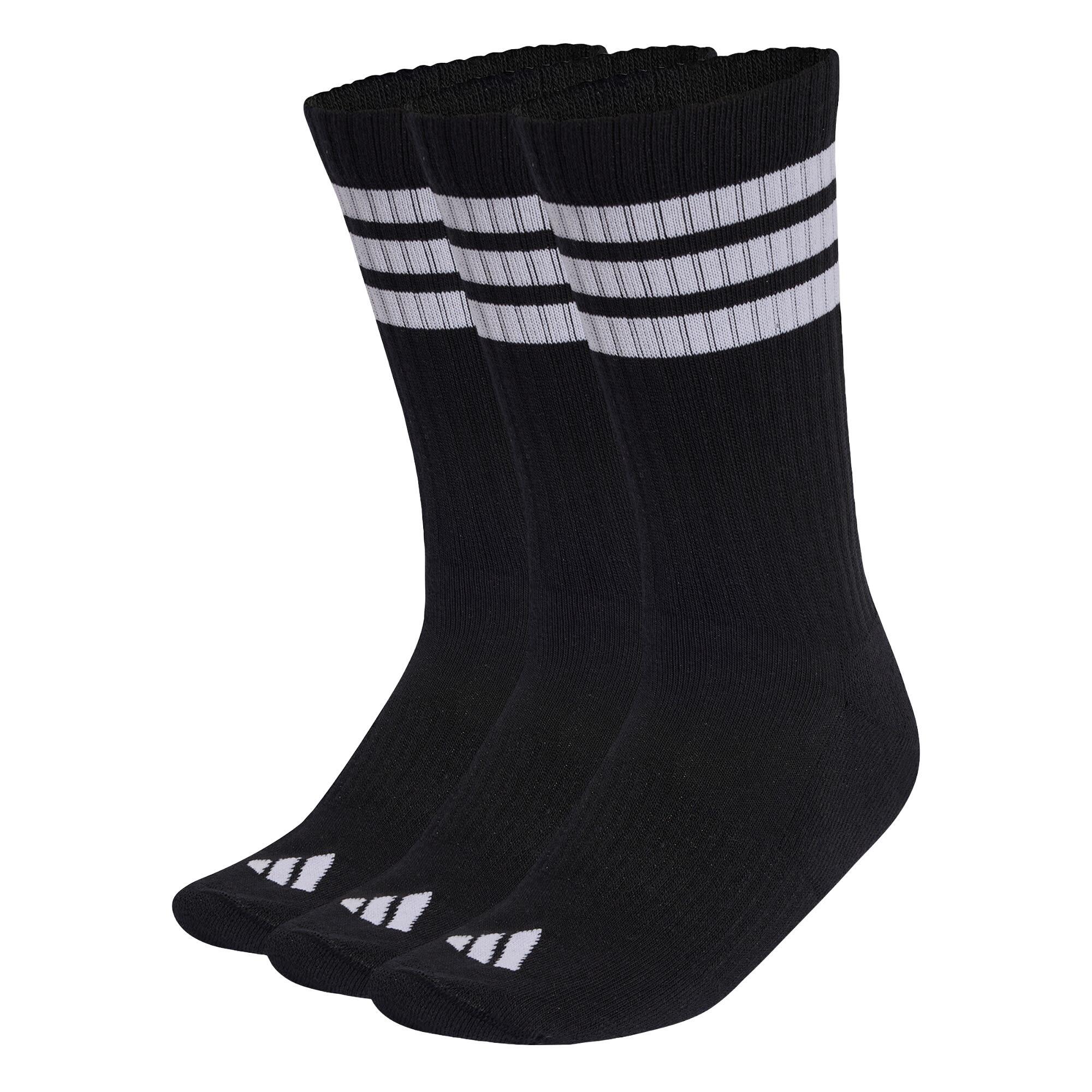 Adidas - Chaussettes Mi-mollet Sportswear Rembourrées 3 Bandes (3 Paires) - Chaussettes - Blanc|noir - Decathlon