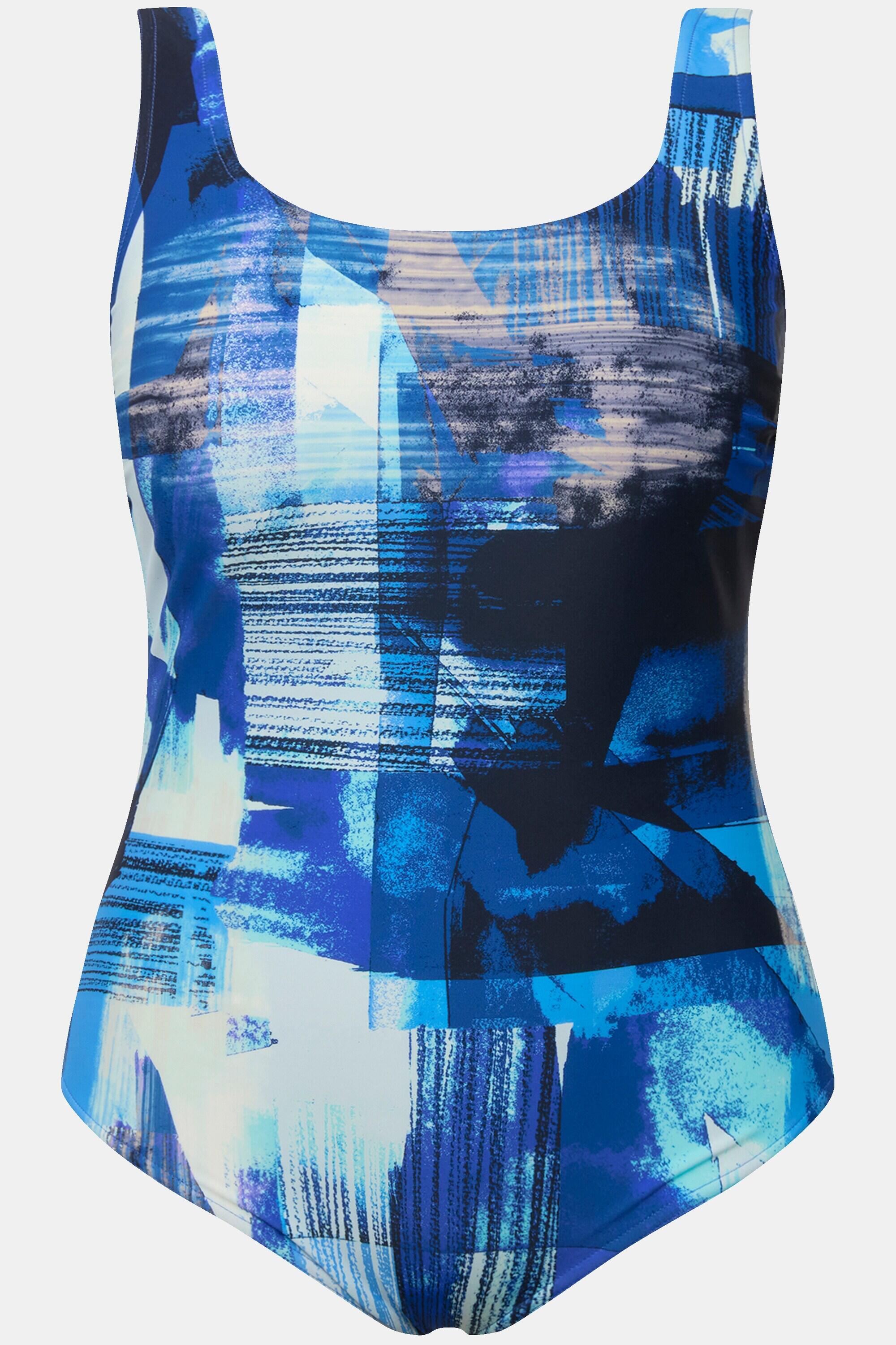 Femme Maillot de bain imprimé. Sans bonnets souples. Décolleté rond 5/6