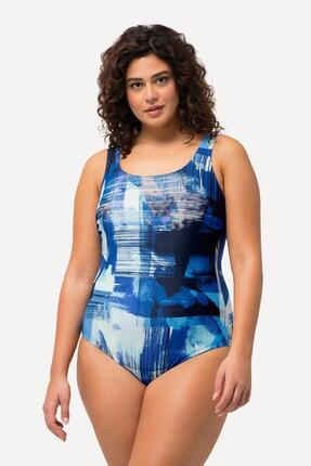 Femme Maillot de bain imprimé. Sans bonnets souples. Décolleté rond