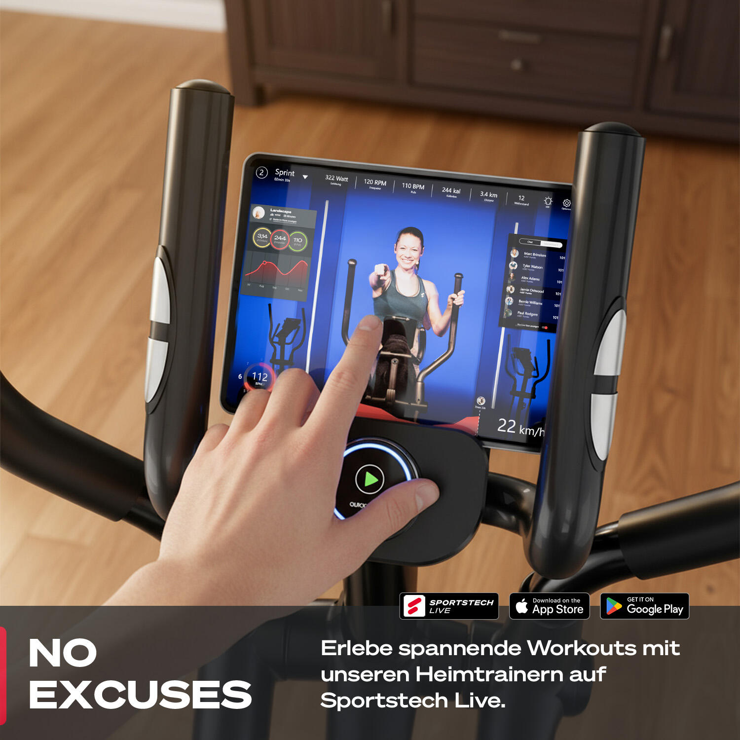 Sportstech Crosstrainer CX625 32 Widerstandsstufen LCD-Display