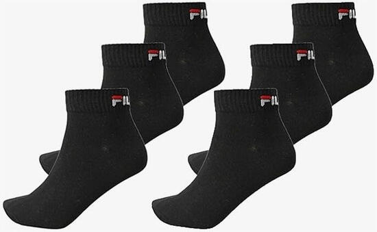 Fila Quarter Calze 6-Pack Unisex Nero 43-46