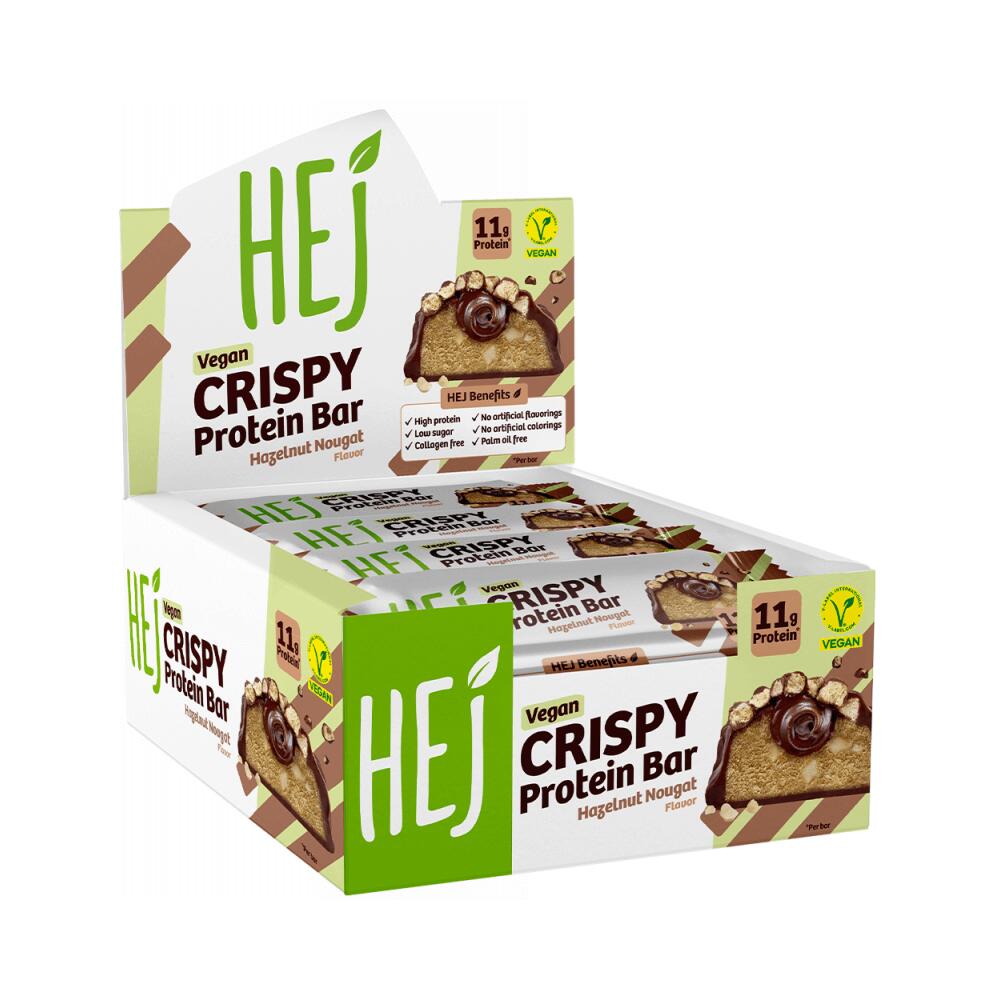 HEJ HEJ Natural HEJ Crispy Vegan Protein Bar (12x45g) Hazelnut Nougat - Repen